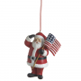 PATRIOTIC SANTA ORNAMENT