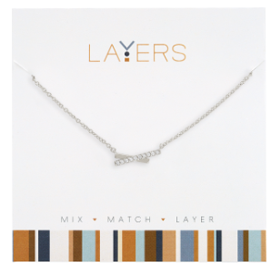 SILVER CROSSOVER LAYERS NECKLACE