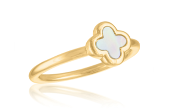 IRIDESCENT CLOVER GOLD RING