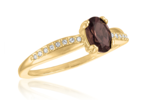 SMOKY QUARTZ GOLD LAYER RING