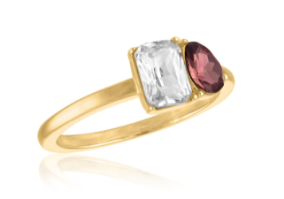BURGUNDY DUO GOLD LAYER RING