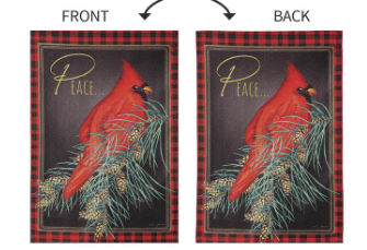 CARDINAL PEACE BURLAP GRDN FLAG