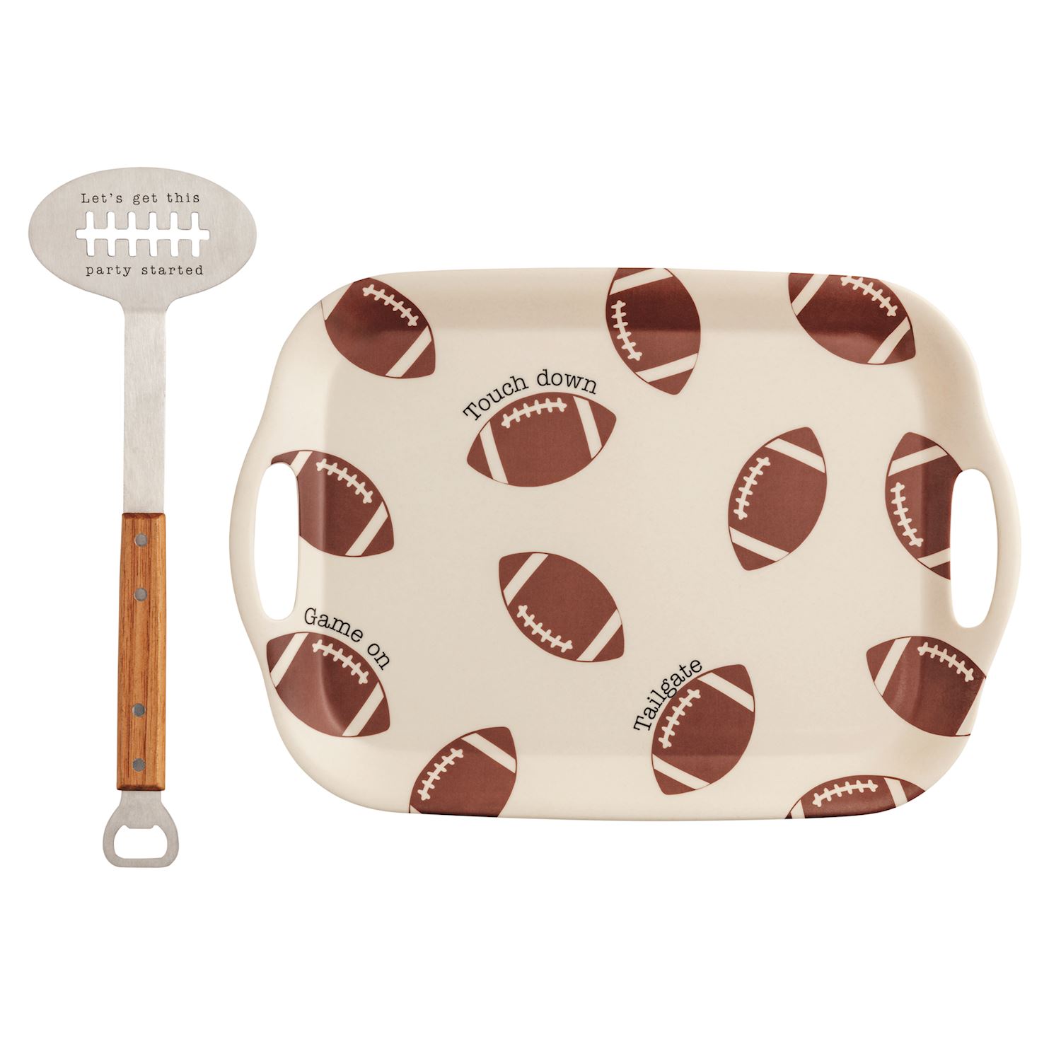 FOOTBALL TRAY WITH SPATULA
