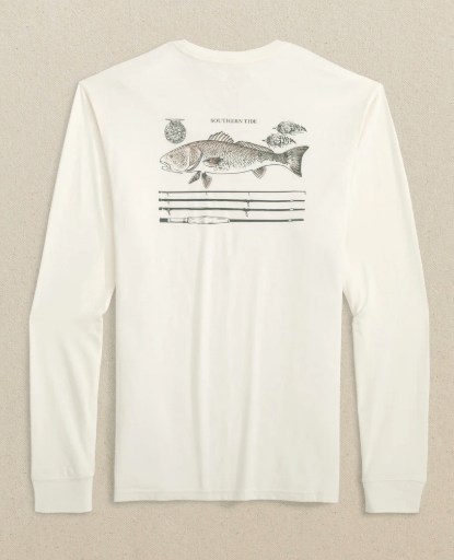WHITE LS ST REDFISH ROD TEE