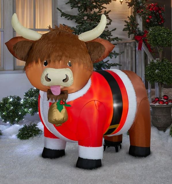 INFLATABLE XMAS HIGHLAND COW