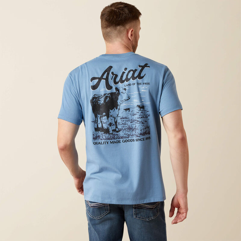 BLUE ARIAT CATTLE CO TEE