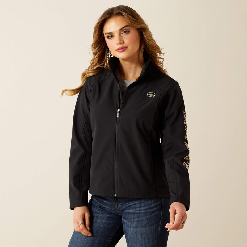 BLACK LOGO SOFTSHELL JACKET