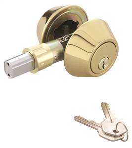 BRASS MOBILE HOME DEADBOLT KW1