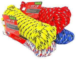 ASSORTED POLY ROPE 3/16INX50FT