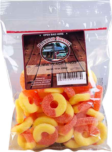 GUMMY PEACH RINGS 10OZ