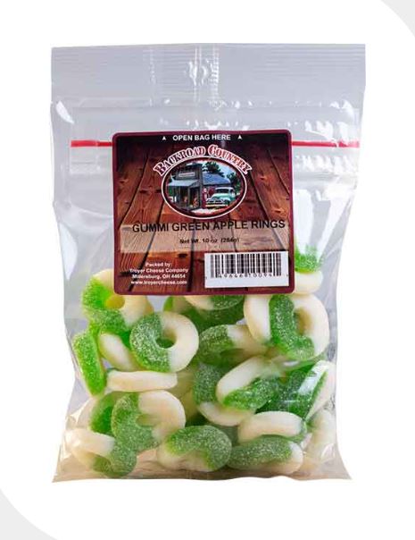 GUMMI APPLE RINGS 10OZ