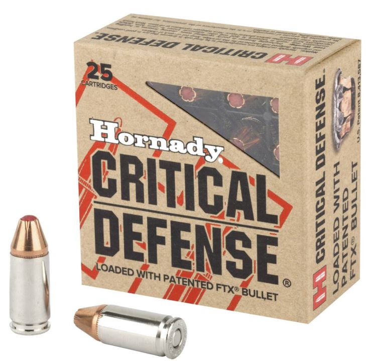 HORNADY 9MM FTX 115 GRAIN 25 ROUNDS