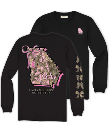 YTH LS STATE GA BLACK TEE