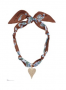 WINNIE BROWN HEART SCARF NECKLAC