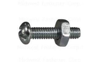 ROUND MACH W/NUTS 8-32X3/4