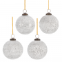 TEXTURED WHITE KUGEL ORNAMENT