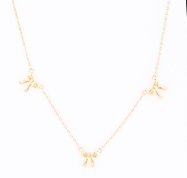 NECKLACE HOLIDAY BOW GOLD
