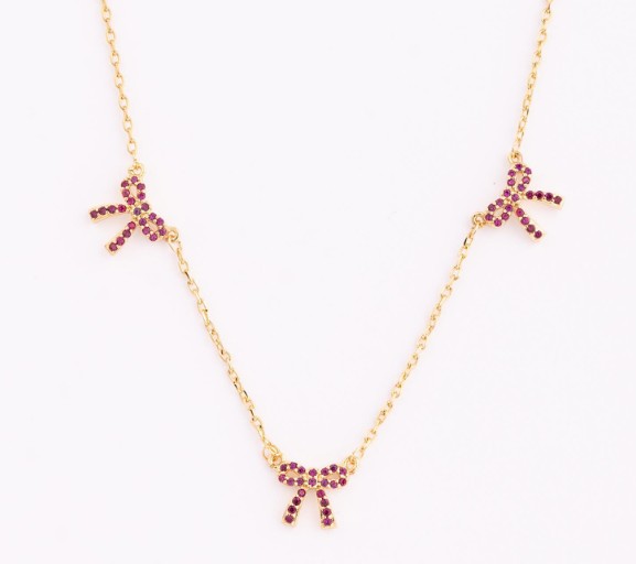 NECKLACE HOLIDAY BOW RED