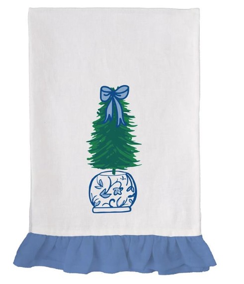 TEA TOWEL GINGER JAR EMBROIDER