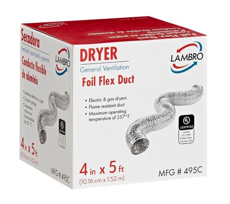ALUMINUM FOIL FLEX DUCT 4"X5'