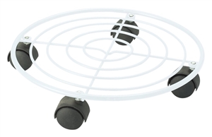 WHITE IRON PLANTER DOLLY 16"