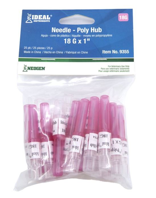 DISPOSABLE NEEDLES 18GA 1" 25PK