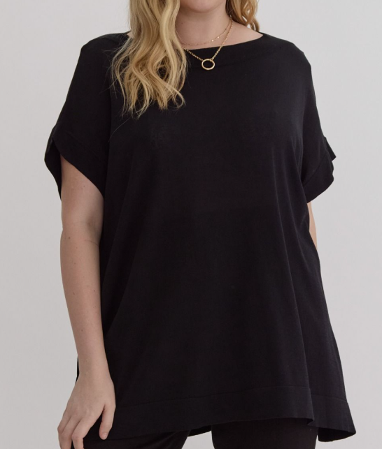 BOAT NECK SLEEVE TOP