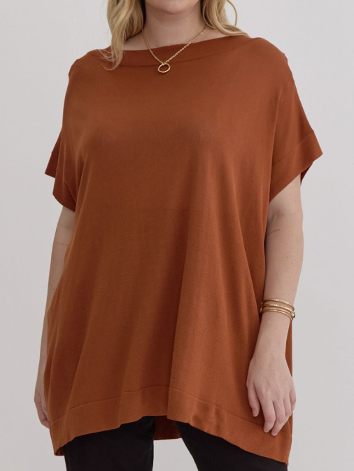 BOAT NECK SLEEVE TOP