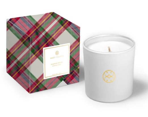 BOX CANDLE FROSTY MYRRH PLAID