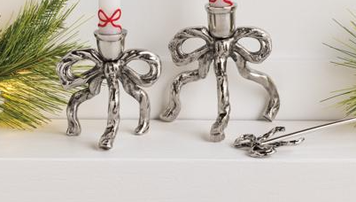 BOW TAPER CANDLE HOLDER
