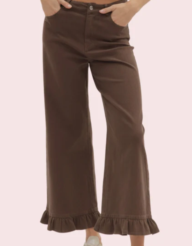 RUFFLE HEM PANTS