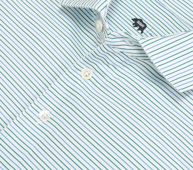 GREEN DRIVER STRIPE PERF POLO