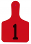 RED NUMBERED CALF TAGS 001-025
