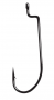 BLACK OFFSET WORM HOOK 2/0 6PK