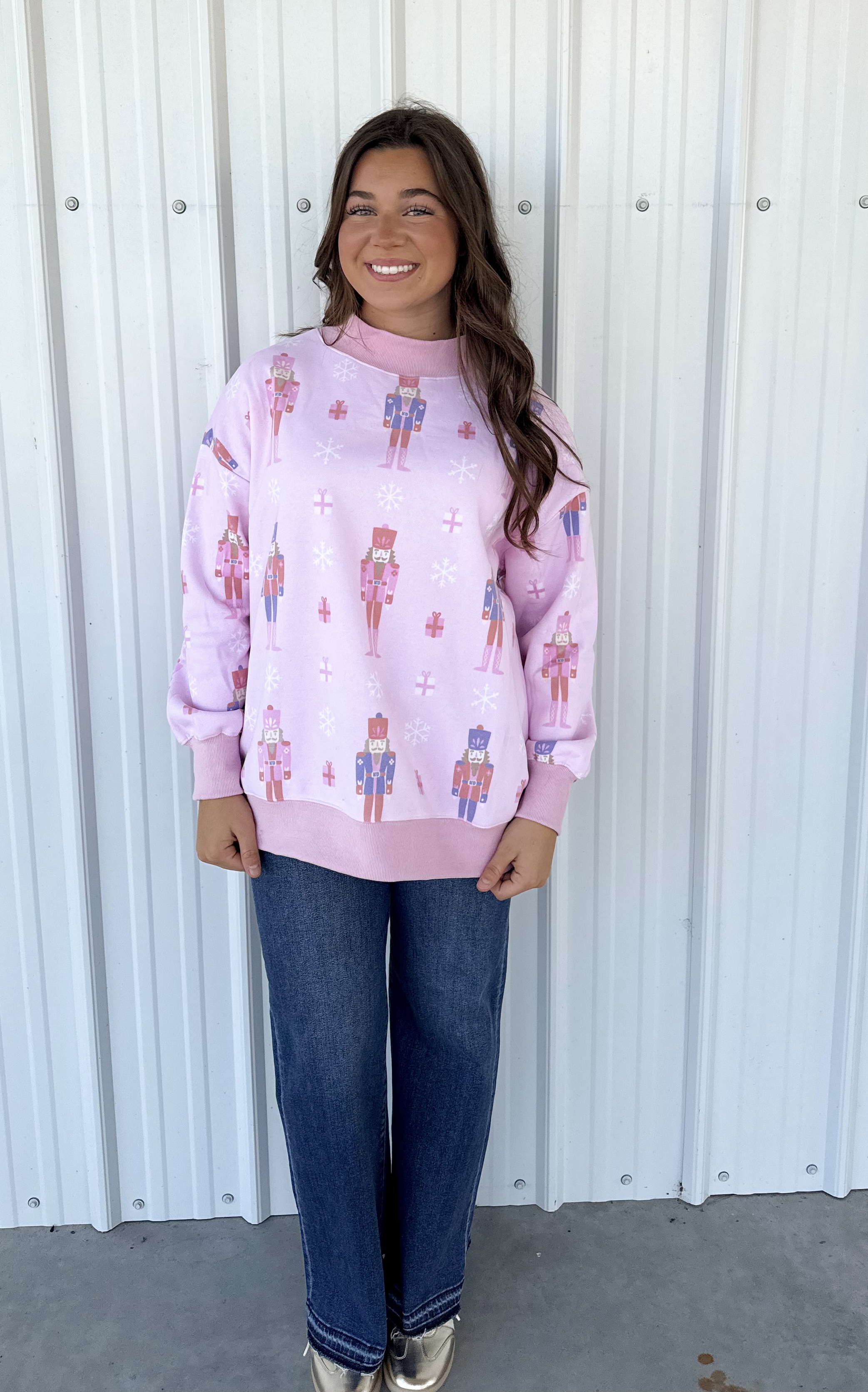 LT PINK NUTCRACKER SWEATER