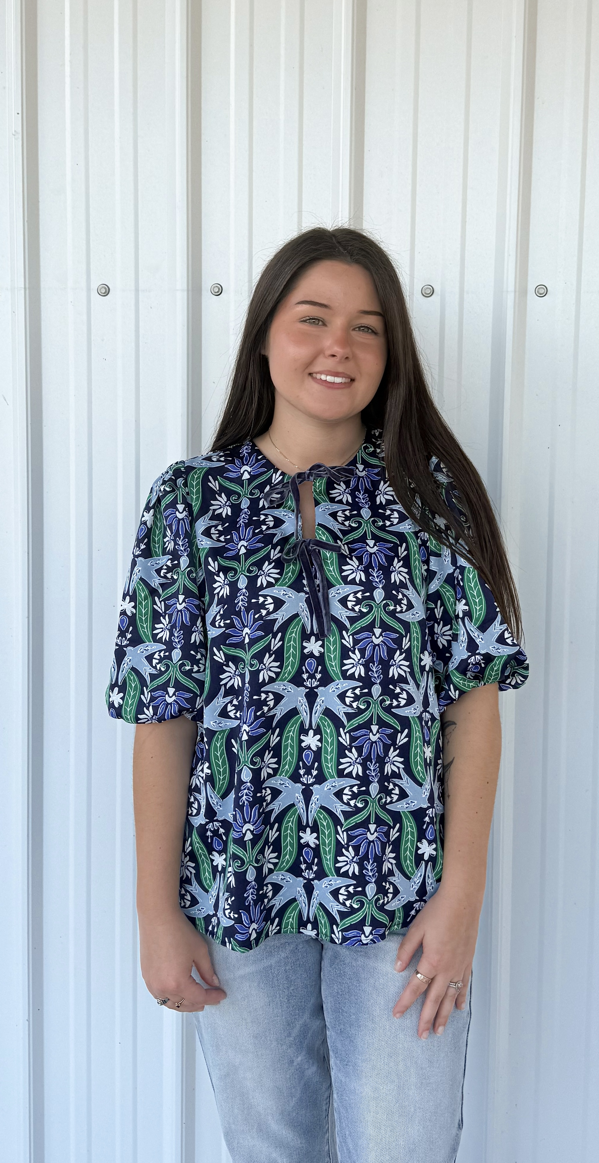 REN GOSSAMER WING NAVY TOP