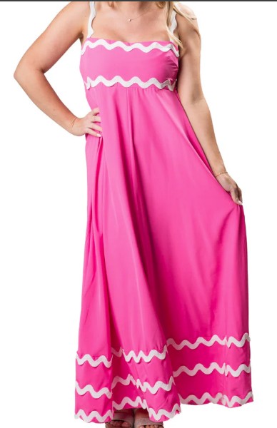 HOT PINK RIC RAC DRESS