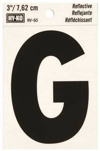 REFLECTIVE HOUSE LETTER G 3IN