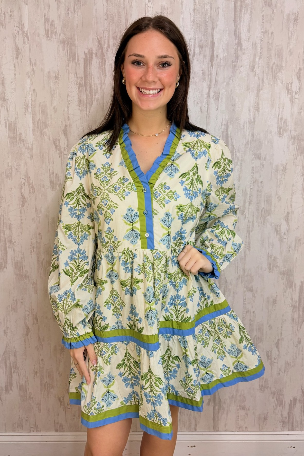 FLORAL CONTRAST DRESS