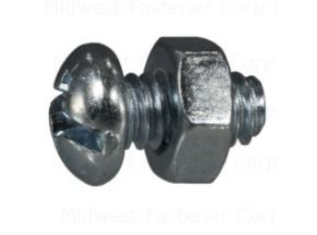 ROUND MACHINE SCREW W/NUTS 1/4-20X1/2