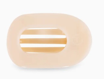 ALMOND BEIGE MED FLAT ROUND CLIP