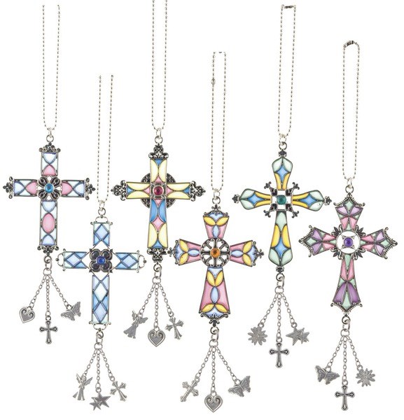 STAINED GLASS CAR CHARMS