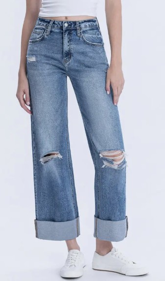 SUPER HI BAGGY CUFF JEAN