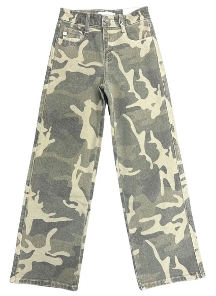 Y CAMO HI RISE WIDE LEG JEAN
