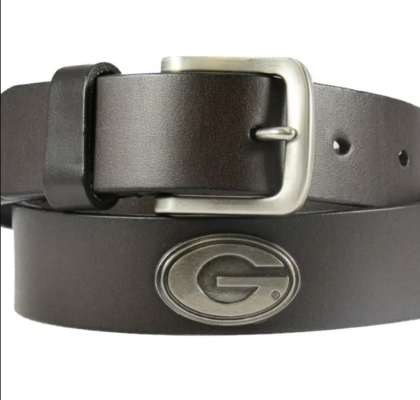 LEATHER BELT BROWN UGA