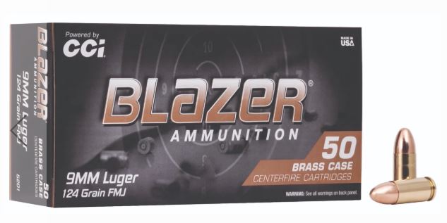 CCI BLAZER BRASS 9MM 124GRN 50RD