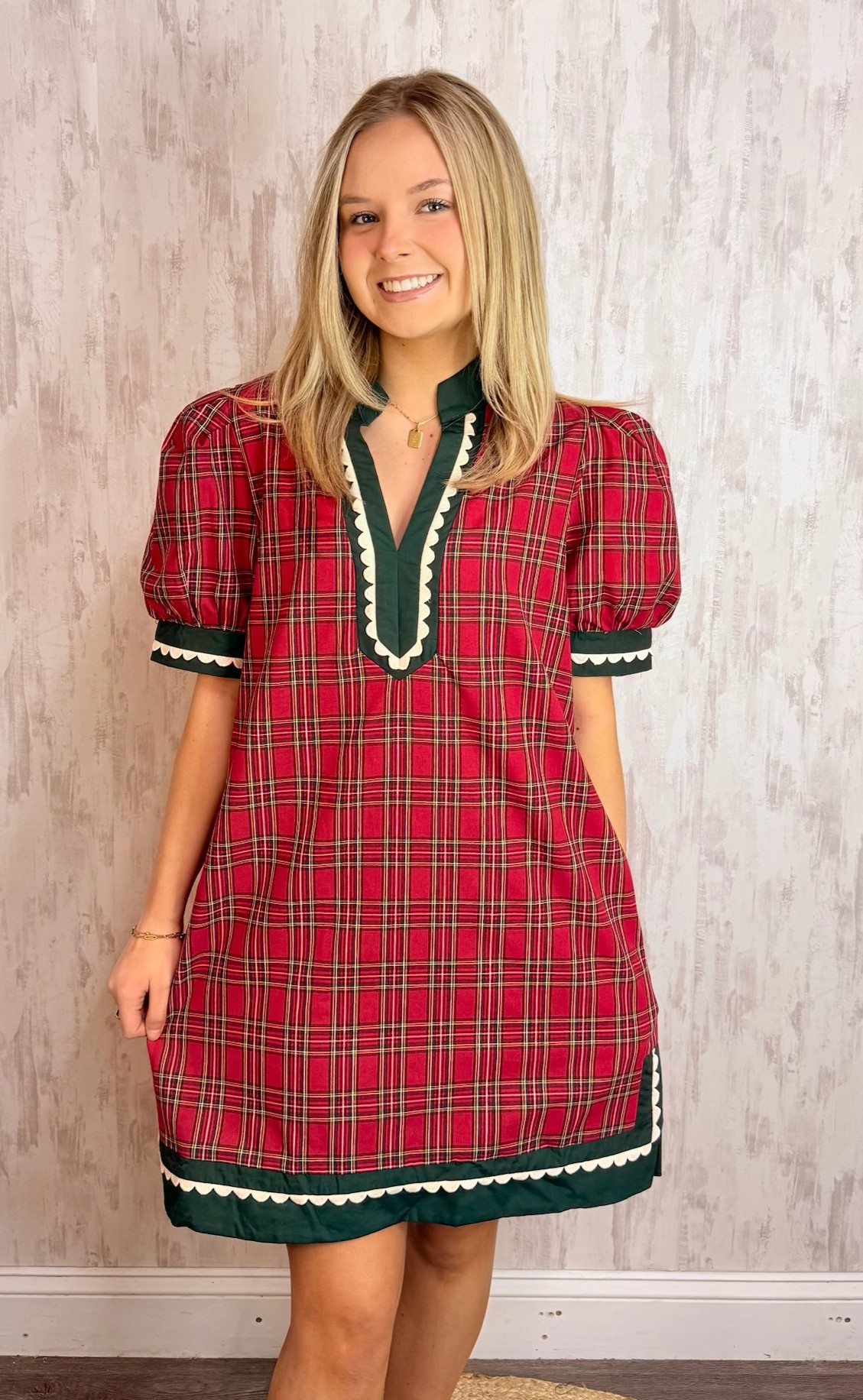 PLAID CONTRAST DRESS