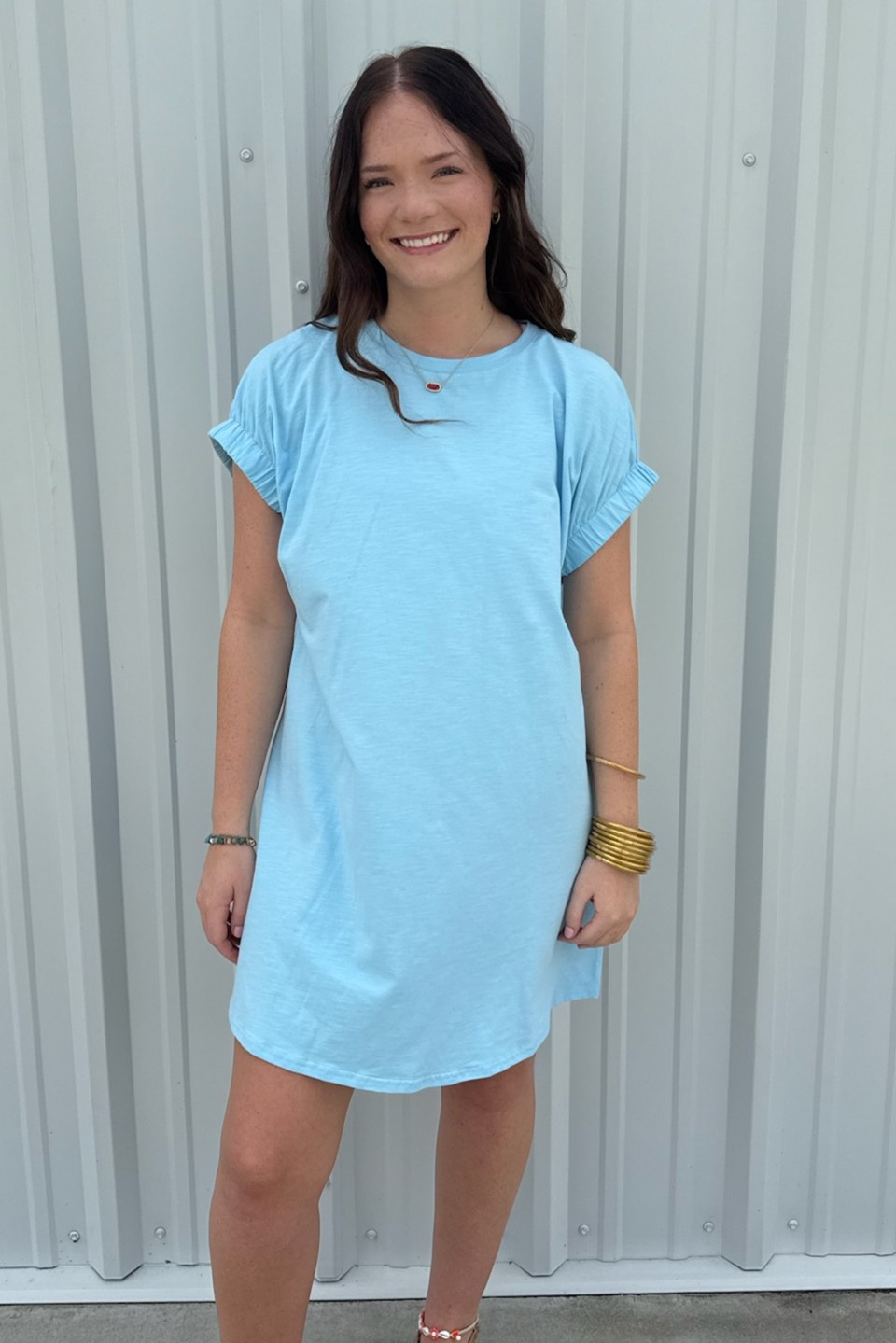 ELASTIC KNIT MINI DRESS