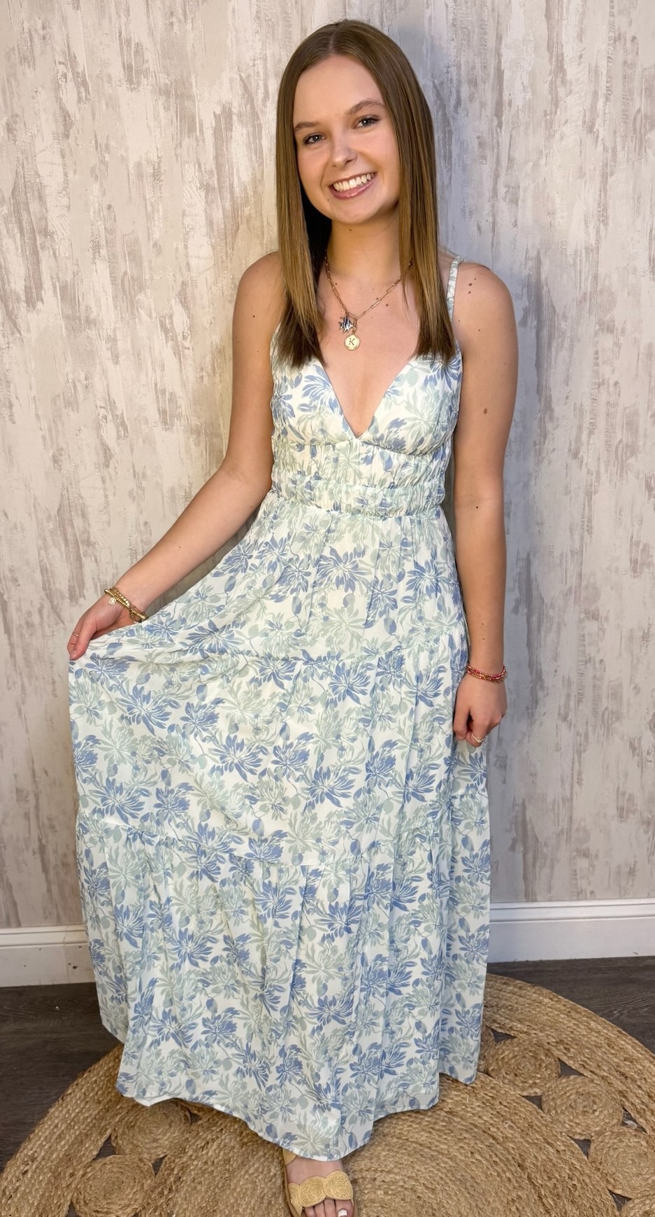 SLEEVELESS FLORAL MAXI