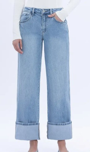 GABBY SUP HI CUFF BAGGY JEAN